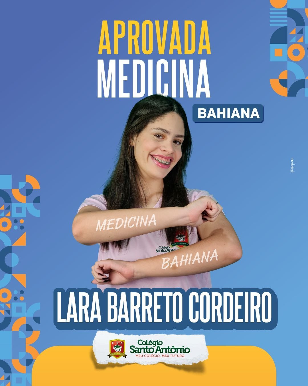 Lara Barreto, aprovada no vestibular da Escola Bahiana de Medicina!